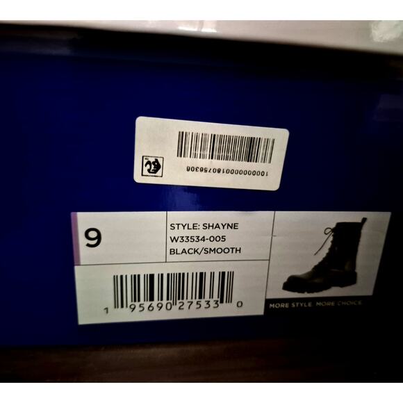 White Mountain Women Shayne Mid Calf Combat Boots Size US 9M Black - Picture 2 of 7